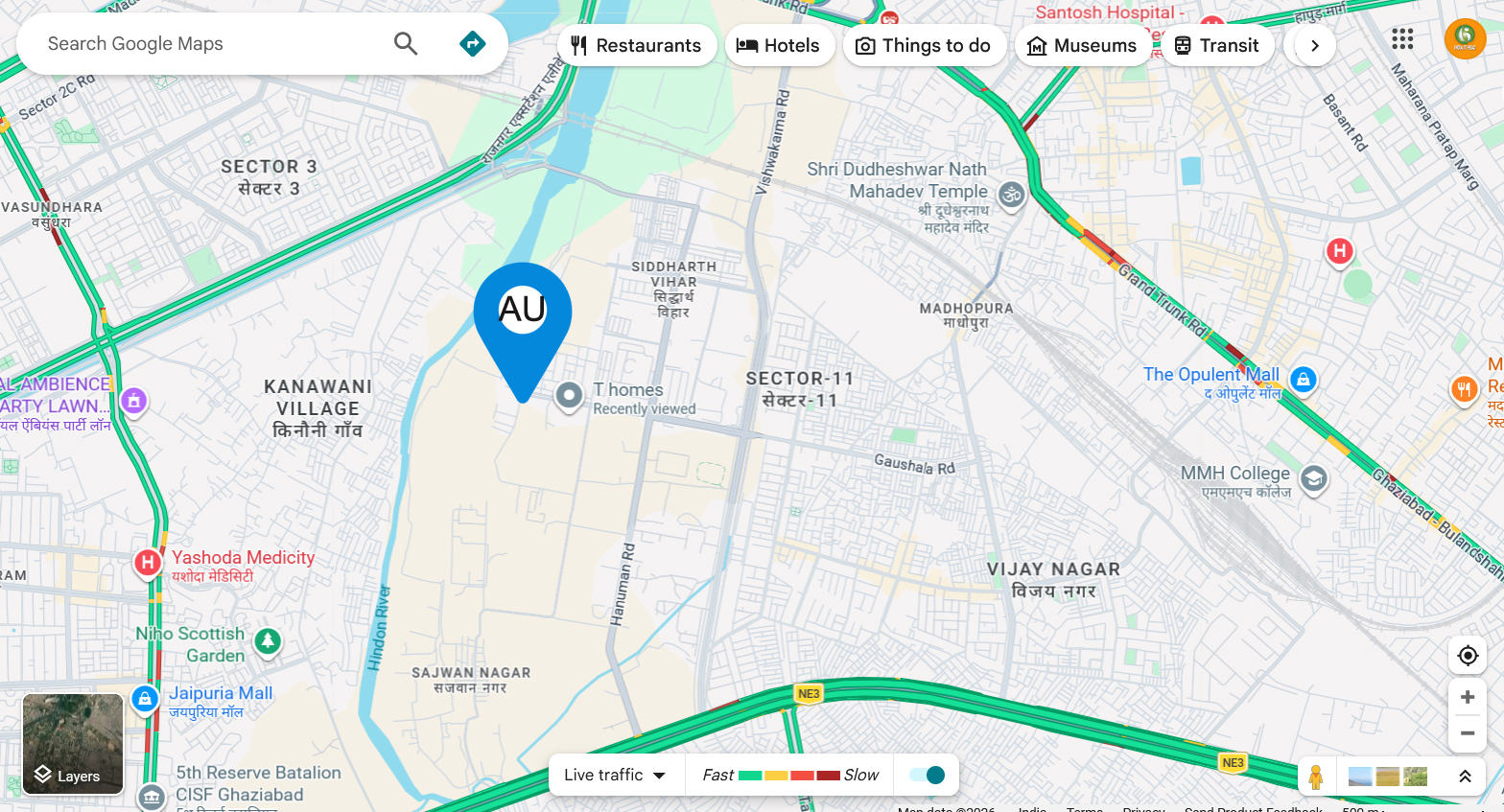 AU Siddhartha Vihar Location Map