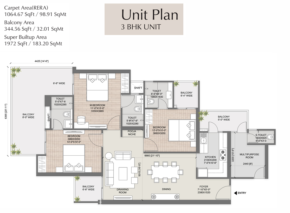 AU Cosmos Corner Floor Plan